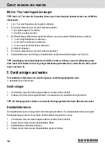 Preview for 12 page of SEVERIN HV 7166 Instruction Manual