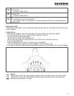 Предварительный просмотр 27 страницы SEVERIN James - The Wondermachine Instructions For Use Manual