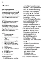 Preview for 4 page of SEVERIN KA 4150 - CAFETIERE PROGRAMMABLE Instructions For Use Manual