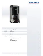 SEVERIN KAFFEEAUTOMAT KA 4157 Dimensions preview