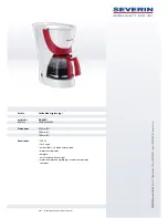 SEVERIN KAFFEEAUTOMAT KA 4803 Dimensions preview