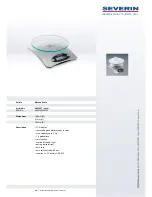 Preview for 1 page of SEVERIN KITCHEN SCALE Dimensions