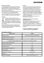 Preview for 57 page of SEVERIN KS 9889 Instructions For Use Manual