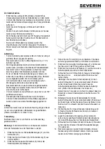 Предварительный просмотр 5 страницы SEVERIN KS 9890 - CONGELATEUR TABLE TOP Instructions For Use Manual