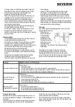 Предварительный просмотр 7 страницы SEVERIN KS 9890 - CONGELATEUR TABLE TOP Instructions For Use Manual