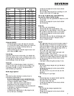 Предварительный просмотр 37 страницы SEVERIN MC 2448 Instructions For Use Manual