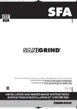 Preview for 1 page of SFA-SANIFLO SANIGRIND Installation And Maintenance Instructions Manual