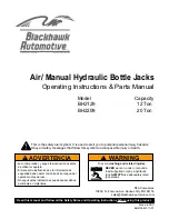 SFA Blackhawk Automotive BH2129 Operating Instructions & Parts Manual preview
