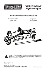 Preview for 9 page of SFA Pro-Lift F-2315PE Operating Instructions & Parts Manual