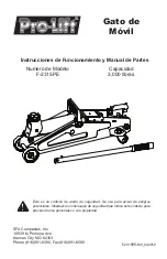 Preview for 17 page of SFA Pro-Lift F-2315PE Operating Instructions & Parts Manual