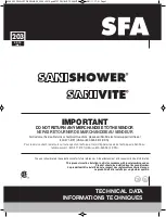 SFA sanishower flat Technical Data Manual предпросмотр