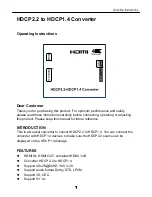 Preview for 1 page of SFX HDCP2.2 Operating Instructions