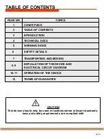 Preview for 2 page of SGS Trio OEK-400 User And Maintenance Manual