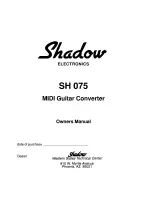 Shadow SH 075 Owner'S Manual preview