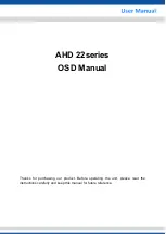 Preview for 1 page of SHANY AHD 22 Series User Manual