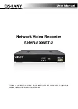 SHANY SNVR-8008ST-2 User Manual preview