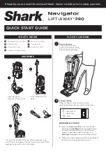 Shark Navigator LIFT-AWAY PRO Quick Start Manual предпросмотр