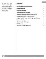 Предварительный просмотр 2 страницы Shark NV22 Owner'S Manual