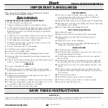 Preview for 3 page of Shark Rotator Slim-Light Lift-Away NV341Q Instructions Before Use