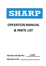 Sharp 1118H Operations Manual & Parts List preview