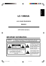 Предварительный просмотр 2 страницы Sharp 13B2UA - LC - 13" LCD TV Operation Manual