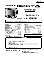 Preview for 1 page of Sharp 13K-M100 Service Manual