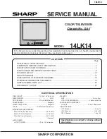 Предварительный просмотр 1 страницы Sharp 14LK14 Service Manual