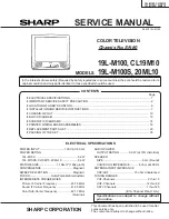 Предварительный просмотр 1 страницы Sharp 19L-M100 Service Manual