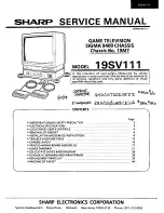 Предварительный просмотр 1 страницы Sharp 19SV111 Service Manual