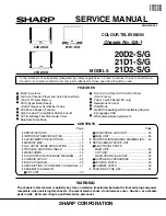 Предварительный просмотр 1 страницы Sharp 20D2-G Service Manual