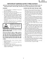 Предварительный просмотр 2 страницы Sharp 20F550 Service Manual