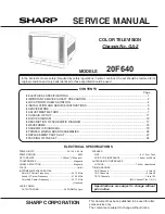 Preview for 1 page of Sharp 20F640 XFlat Service Manual