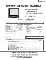 Preview for 1 page of Sharp 20J-S100 Service Manual