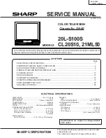 Preview for 1 page of Sharp 20L-S100S Service Manual