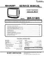 Sharp 20R-S100S Service Manual preview