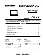 Preview for 1 page of Sharp 20SL43 Service Manual