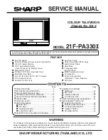 Preview for 1 page of Sharp 21F-PA330I Service Manual