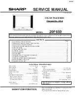 Предварительный просмотр 1 страницы Sharp 21FL94 Service Manual