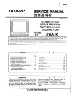 Предварительный просмотр 1 страницы Sharp 25A-K Service Manual