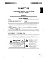 Preview for 2 page of Sharp 26DV24U - LC - 26" LCD TV Operation Manual