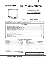 Предварительный просмотр 1 страницы Sharp 27C540 Service Manual