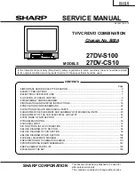 Preview for 1 page of Sharp 27DV-CS10 Service Manual