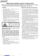 Предварительный просмотр 2 страницы Sharp 27K-S100 Service Manual