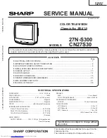 Предварительный просмотр 1 страницы Sharp 27N S300 Service Manual