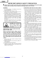 Предварительный просмотр 2 страницы Sharp 27N S300 Service Manual