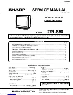 Preview for 1 page of Sharp 27R-S50 Service Manual