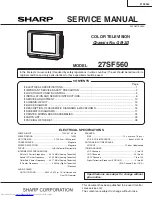 Предварительный просмотр 1 страницы Sharp 27SF560 Service Manual