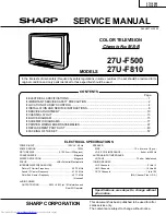 Sharp 27U-F500 Service Manual предпросмотр