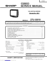 Sharp 27U-S610 Service Manual preview