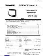 Sharp 27U-S650 Service Manual preview